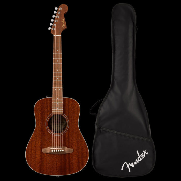 Fender California Standard Redondo Natural Sapele Mini Acoustic Guitar With Gig Bag