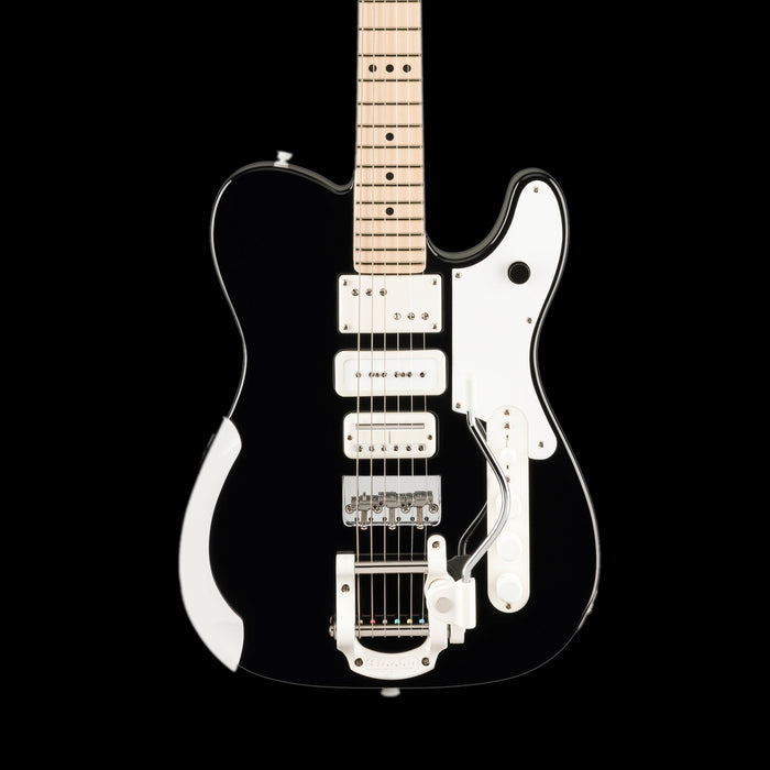 Fender Jack White Triplecaster Maple Fingerboard Black (Chambered) With Case Front Crop