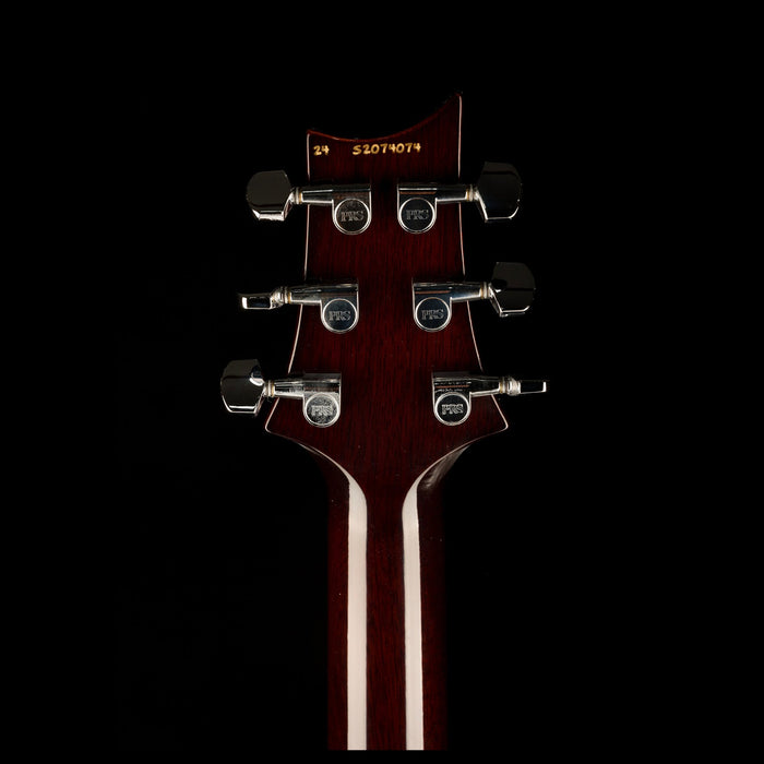 PRS S2 Custom 24 Black Amber Back Headstock