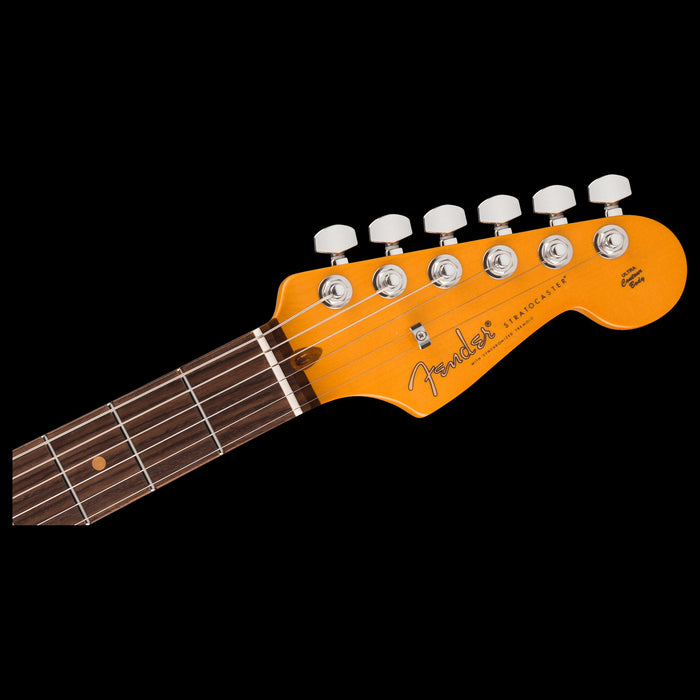 Fender American Ultra Luxe Vintage '60s Stratocaster Surf Green Electric Guitar Headstock