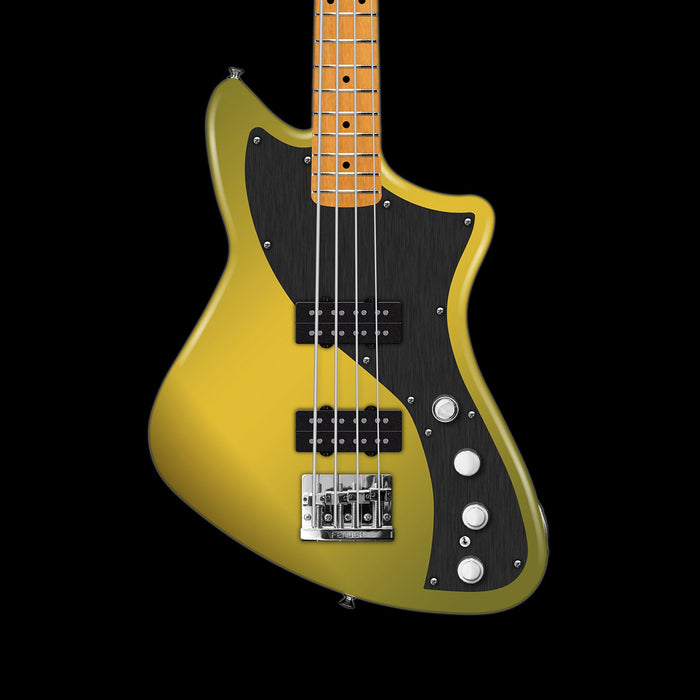 Fender American Ultra II Meteora Bass Maple Fingerboard Solar Flare With Case Front Crop