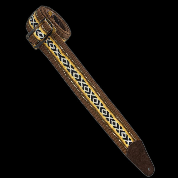 Henry Hiller Herringbone Woven - Brown, Tan/Black White Center Strap - HPWS-04