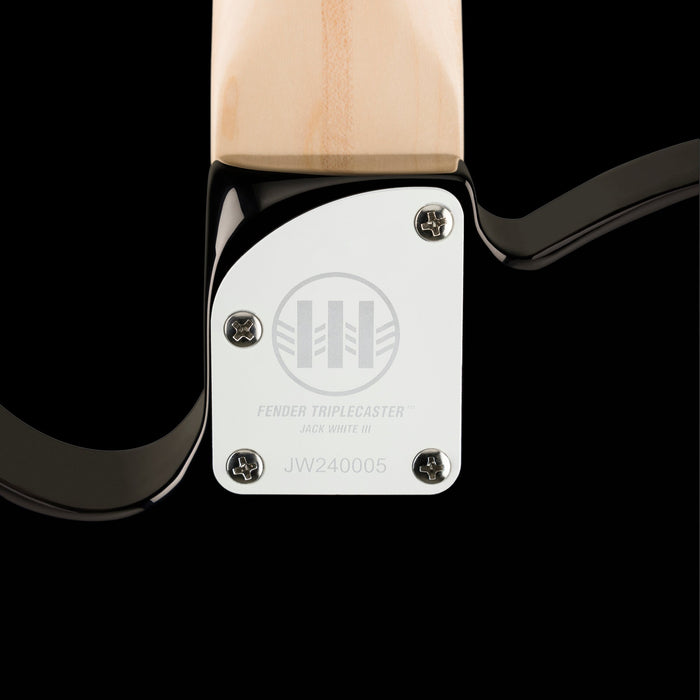 Fender Jack White Triplecaster Maple Fingerboard Black (Chambered) With Case Neck Plate