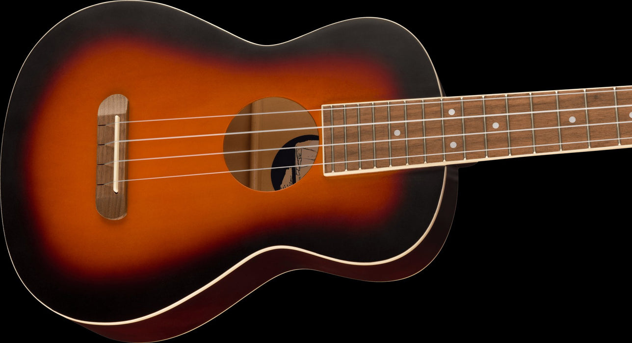Fender Avalon Tenor Ukulele Walnut Fingerboard 2-Color Sunburst Contour Body Right