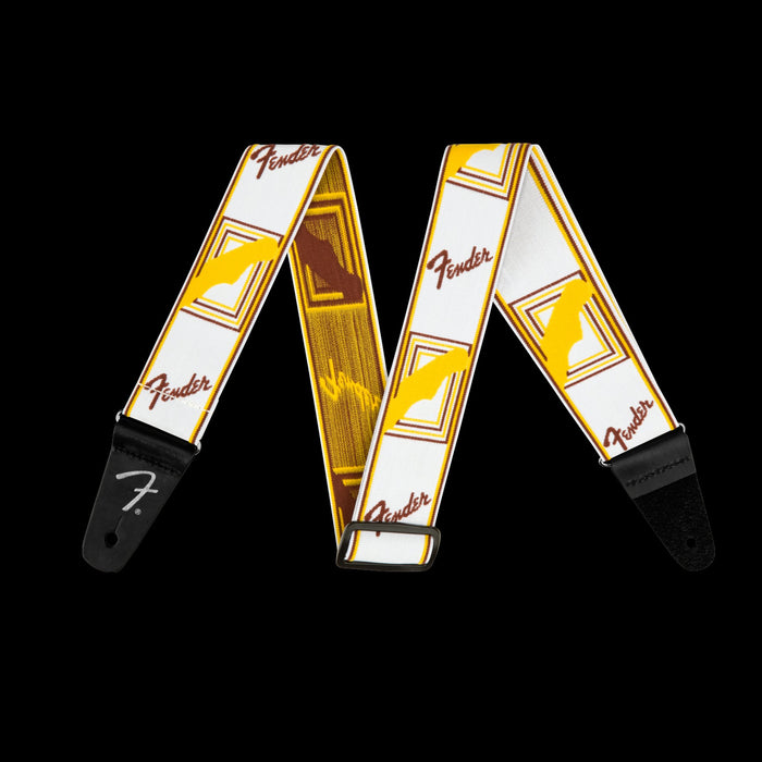 Fender Weighless 2" Monogrammed Strap White/Brown/Yellow