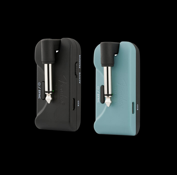 Fender Telepath Wireless System Mystic Ice Blue and Black Transmitter and Receiver