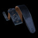 Levy's M4GF-BLK 3 1/2" Wide Black Garment Leather Bass Guitar Strap Rolled Up