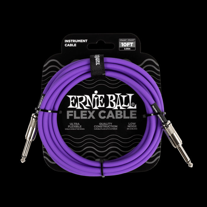 Ernie Ball Flex Instrument Cable Straight/Straight 10ft - Purple - P06415 Front