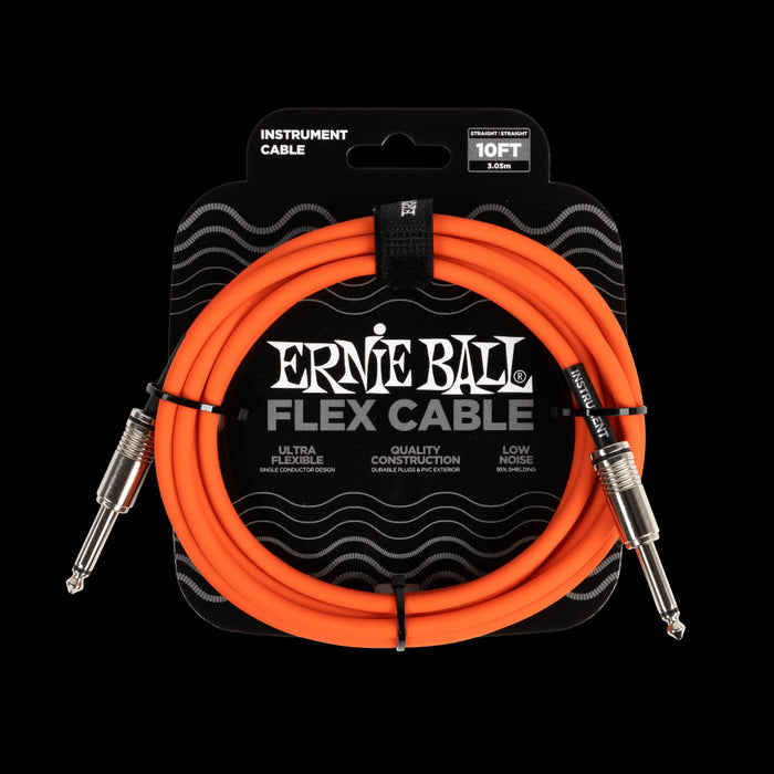 Ernie Ball Flex Instrument Cable Straight/Straight 10ft - Orange - P06416