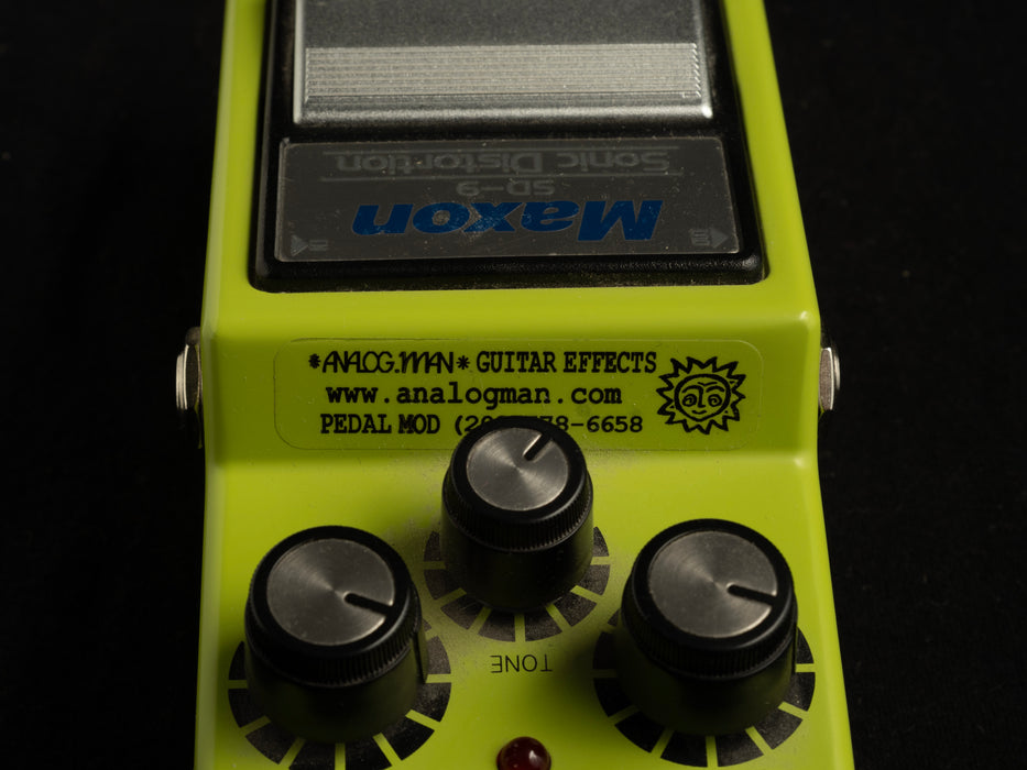 Used Maxon SD-9 Sonic Distortion Pedal with Analogman Mod Closeup Knobs
