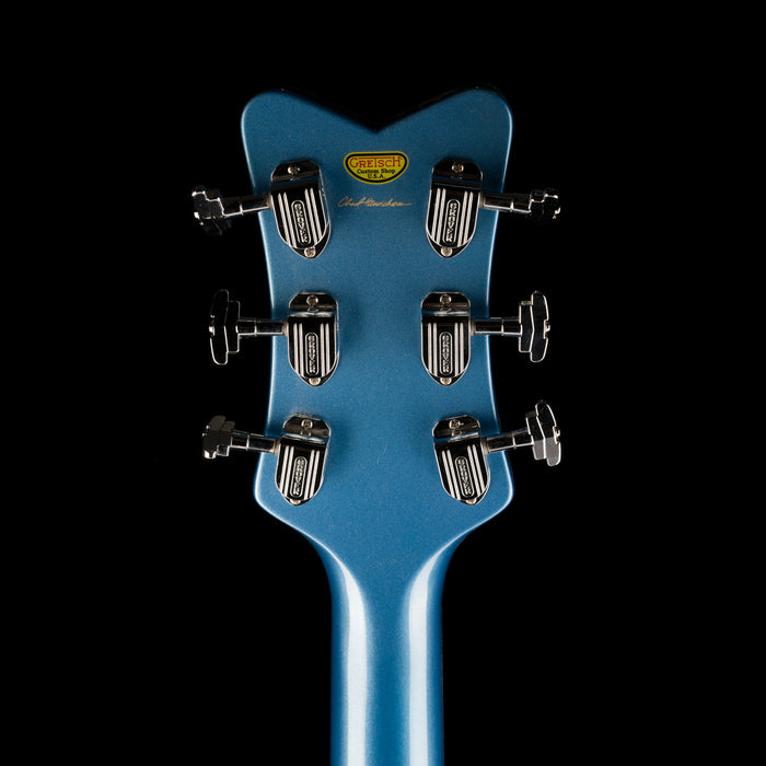 Gretsch Custom Shop Masterbuilt G6134CST Baritone Penguin NOS Lake Placid Blue Headstock Back