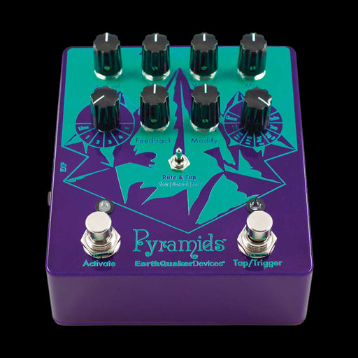 EarthQuaker Devices Pyramids Stereo Flanger Guitar Pedal Front Angle Up