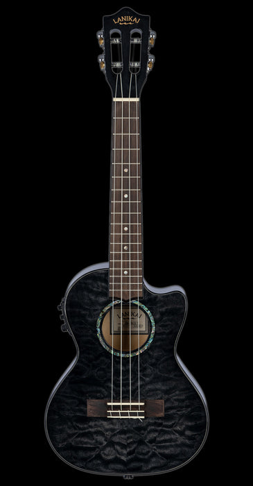 Lanikai QM-BKCET Quilted Maple Black Stain Tenor Front