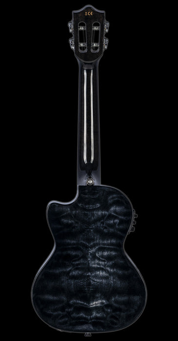 Lanikai QM-BKCET Quilted Maple Black Stain Tenor Back