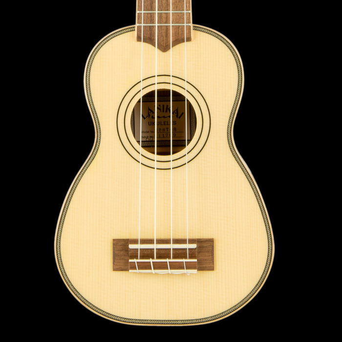 Lanikai SPST-S Solid Spruce Top Morado Back and Side Soprano Ukulele Front Crop