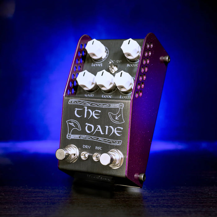 Thorpy FX The Dane Mk II Overdrive Boost Peter "Danish Pete" Honore Signature Pedal Front Angle Left