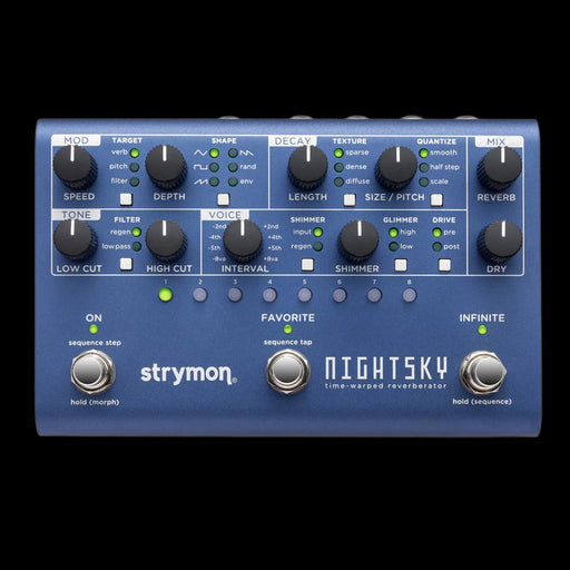 Strymon Nightsky Time-Warped Reverberator Guitar Pedal Front
