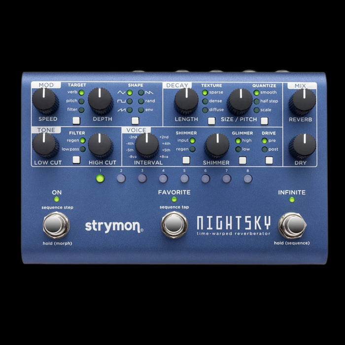 Strymon Nightsky Time-Warped Reverberator Guitar Pedal Front