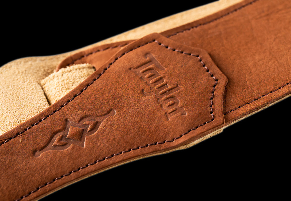 Taylor Gemstone Strap Sanded Suede Medium Brown 2.5" 