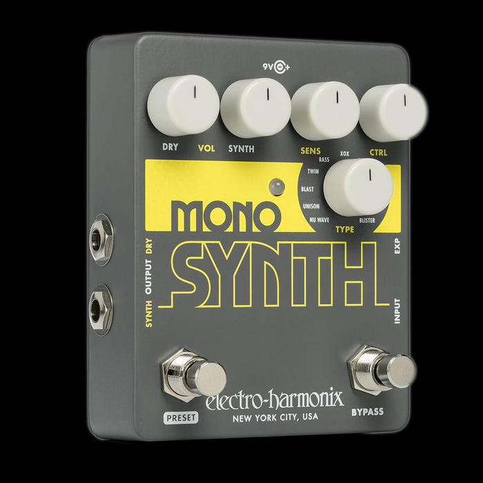Electro-Harmonix Mono Synth Synthesizer Effect Pedal Front Angle