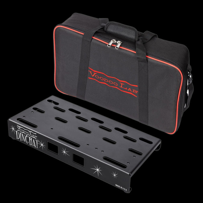 Voodoo Lab DBS-EX Dingbat Small-EX Pedalboard - 18" x 10" With Bag Left  Angle With Bag