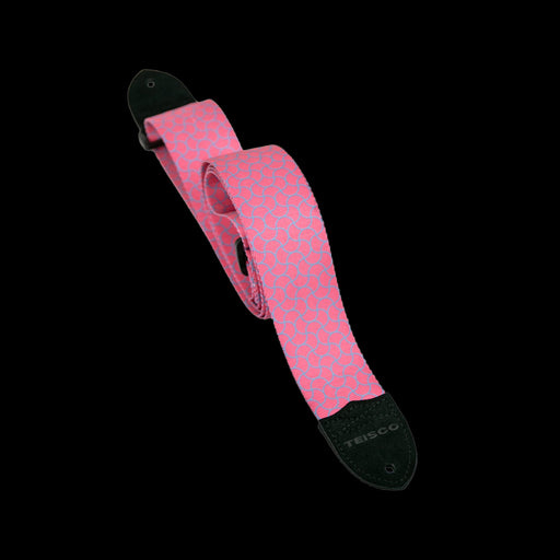 Teisco Polyester Guitar Strap Pink Full Length