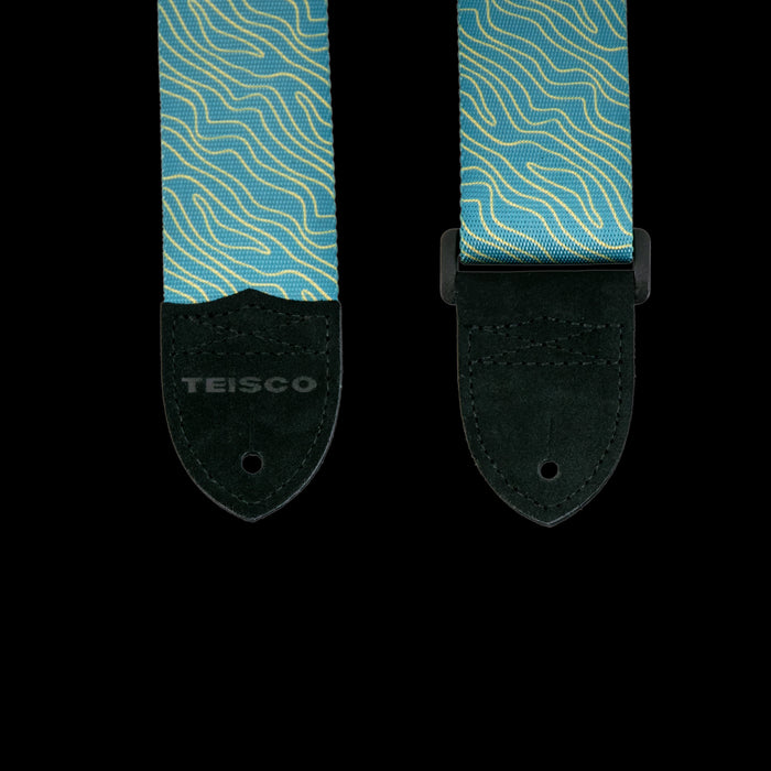 Teisco Polyester Guitar Strap Blue Ends