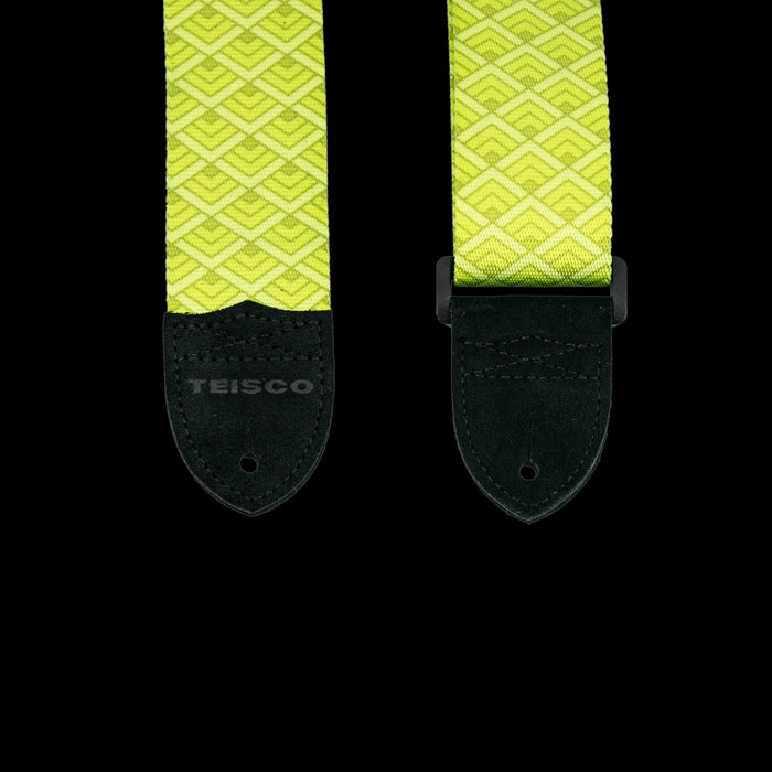 Teisco Polyester Guitar Strap Green Ends