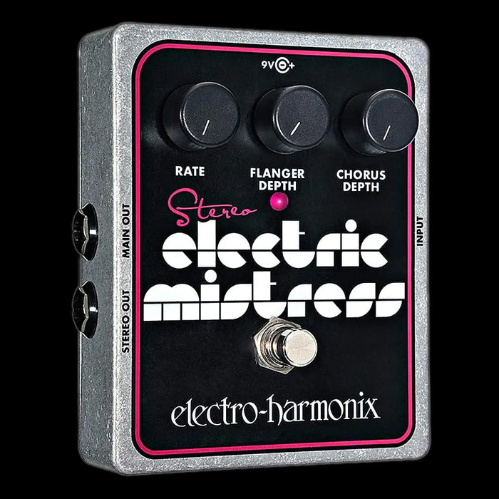 Electro-Harmonix Stereo Electric Mistress Chorus Flanger Guitar Pedal Front Angle
