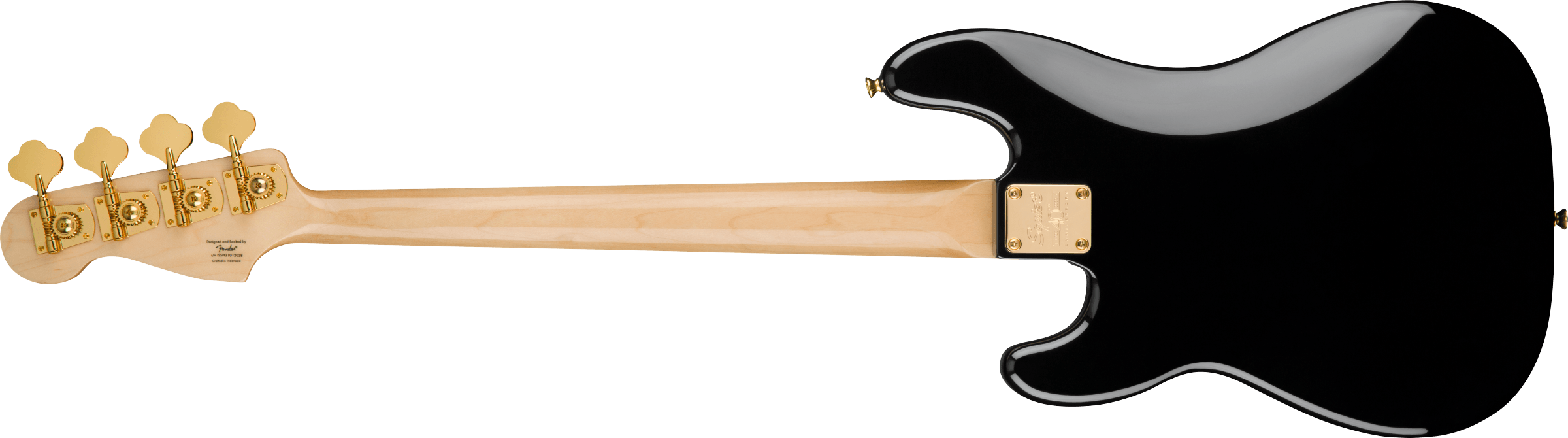 Squier 40th Anniversary Precision Bass®, Gold Edition, Laurel Fingerboard, Gold Anodized Pickguard, Black Bass Guitars