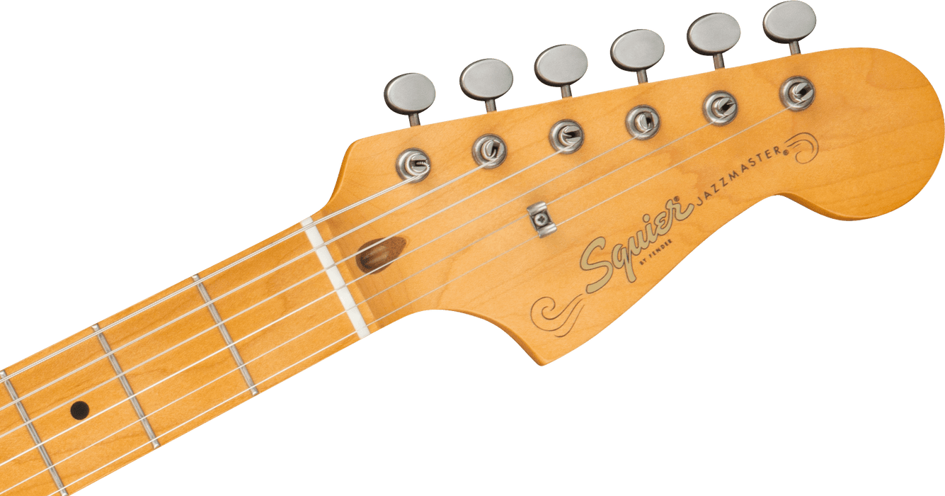 Squier 40th Anniversary Jazzmaster®, Vintage Edition, Maple Fingerboard, Gold Anodized Pickguard, Satin Desert Sand Electric Guitars