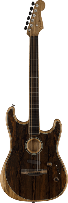 Fender American Acoustasonic Strat Ebony Fingerboard Ziricote Acoustic Electric Guitar With Case