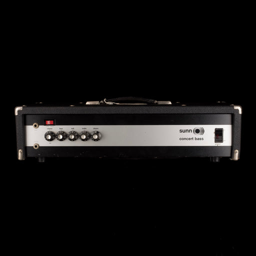 Pre Owned 1970's Sunn Concert 300-Watt  4-Ohm Black Bass Amp Head With Cover
