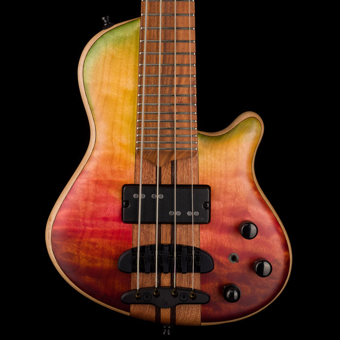 Mayones Cali4 Flame 3A Maple Top Custom Color Trans Rainbow Matt Finish with Case 
