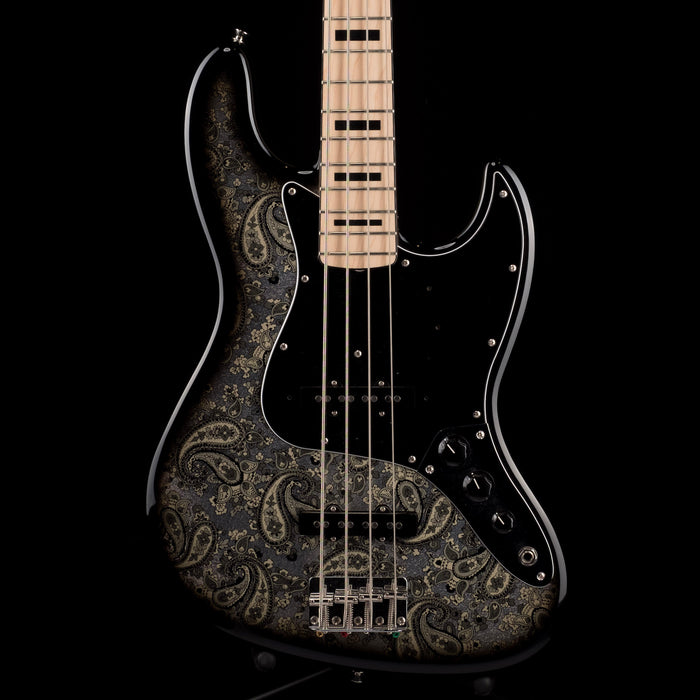 Pre Owned 2019 Fender Limited Edition Black Paisley Jazz Bass w/ Gig Bag Made in Japan