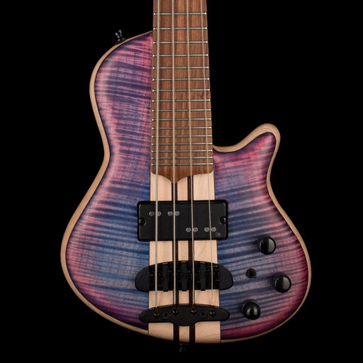 Mayones Cali4 Bass 17.5" Scale 3A Flamed Maple Top/Swamp Ash Body Techno Ultra-Violet Burst Finish with Case