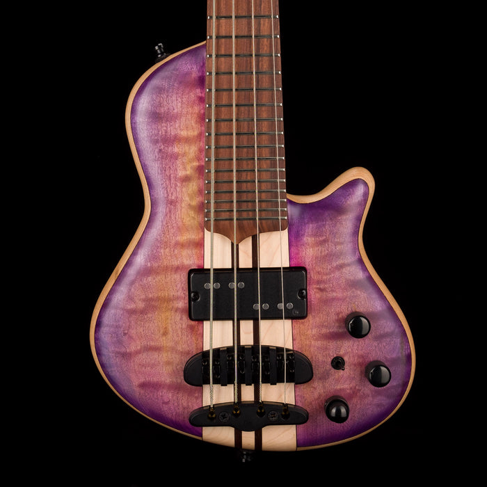 Mayones Cali4 Bass 17.5" Scale 3A Quilted Maple Top/Swamp Ash Body Trans L.U.V. Finish with Case