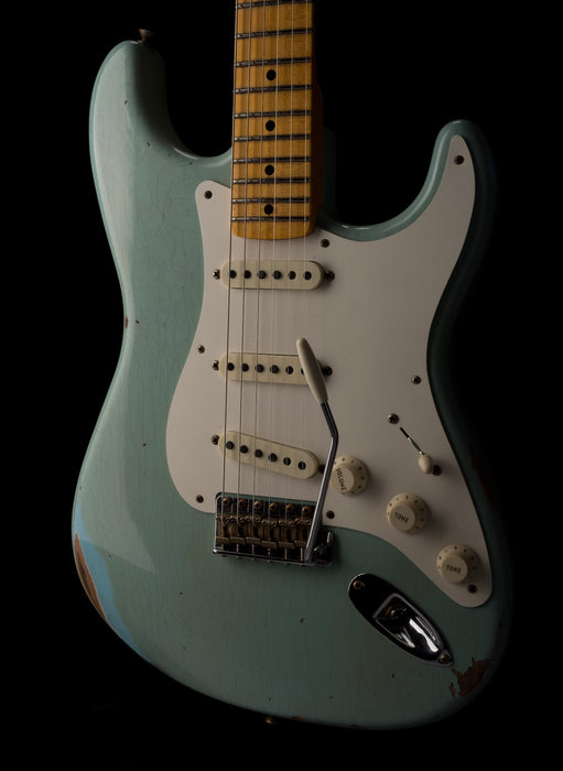 Fender Custom Shop 1957 Stratocaster Relic Faded Aged Daphne Blue Electric Guitar
