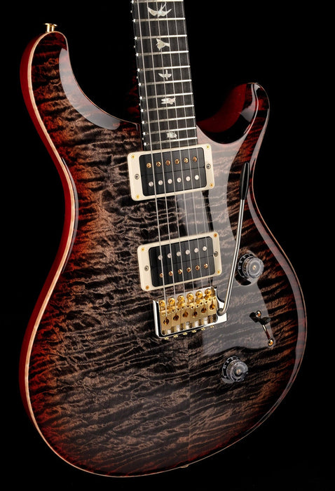 PRS Core Custom 24 Quilted Maple 10 Top Stained Flame Maple Neck Custom Color Charcoal Cherry Burst with Case