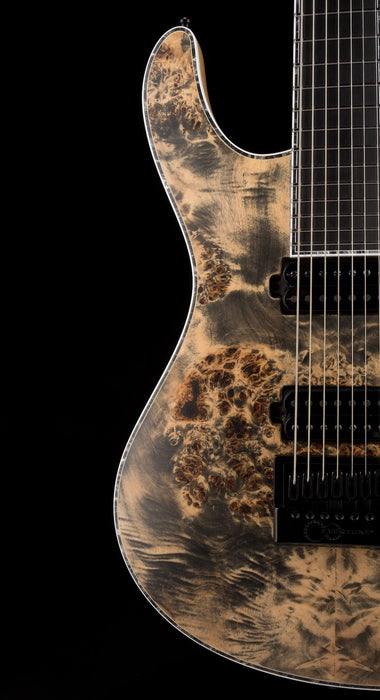 Mayones Regius 4Ever 7 String 3A Grade Eye Poplar Top Black Feather Satine Finish