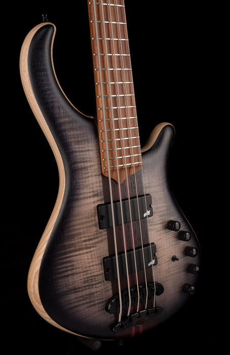 Mayones Patriot Flame Top 5 String Bass Guitar Transparent Jeans Black 2-Tone Burst