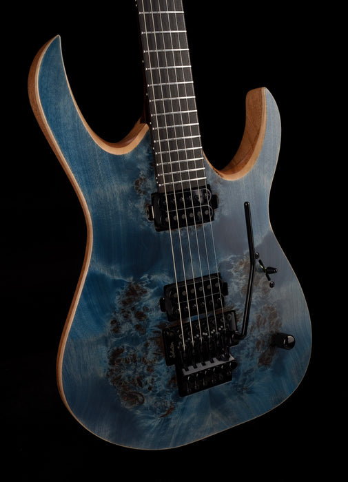Mayones Duvell Elite Pro 6 String 27" Baritone Satine Trans Aquamarine Electric Guitar With Case