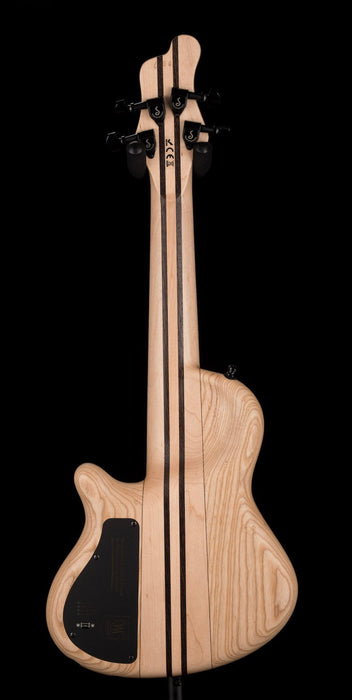 Mayones Cali4 Lined Fretless Bass Buckeye Burl Top Swamp Ash Back Ebony Board w/ Case