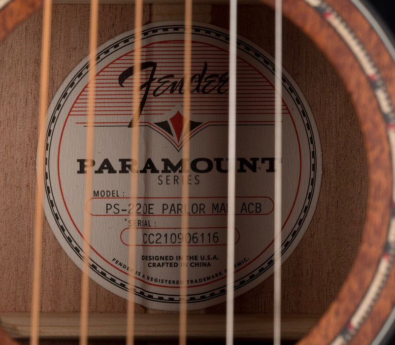 Fender Paramount PS-220E Parlor Aged Cognac Burst with Case
