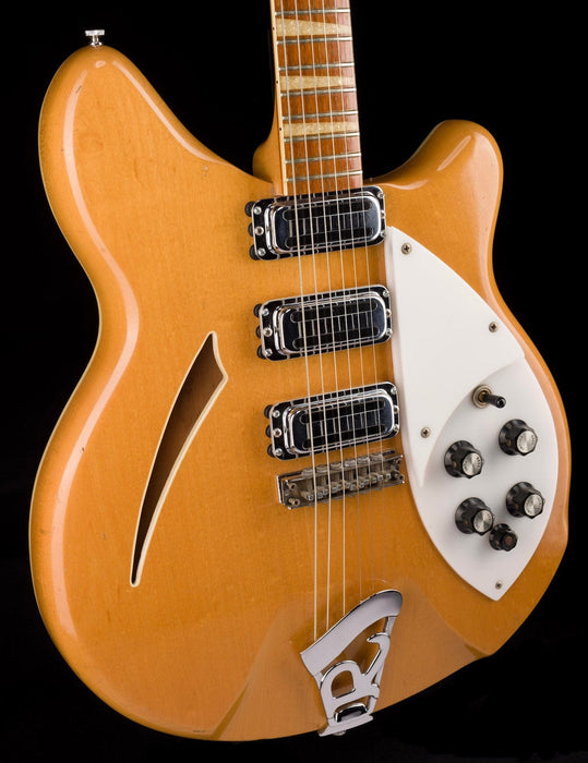 Vintage 1968 Rickenbacker 370/6 Maple Glo With New Silver Vintage-Style HSC