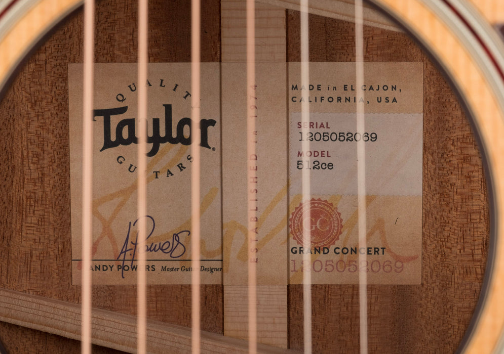 Taylor 512ce Acoustic Electric Guitar With Case