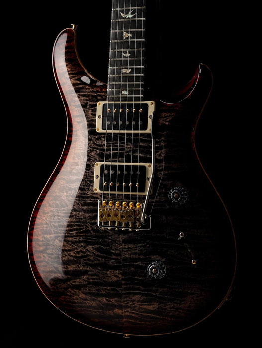 PRS Core Custom 24 Quilted Maple 10 Top Stained Flame Maple Neck Custom Color Charcoal Cherry Burst with Case