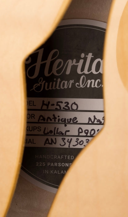 Heritage H-530 Hollow Antique Natural Electric Guitar with Case
