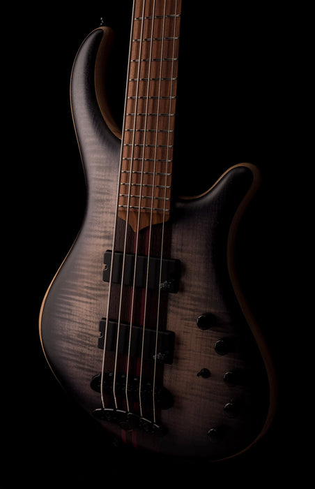 Mayones Patriot Flame Top 5 String Bass Guitar Transparent Jeans Black 2-Tone Burst