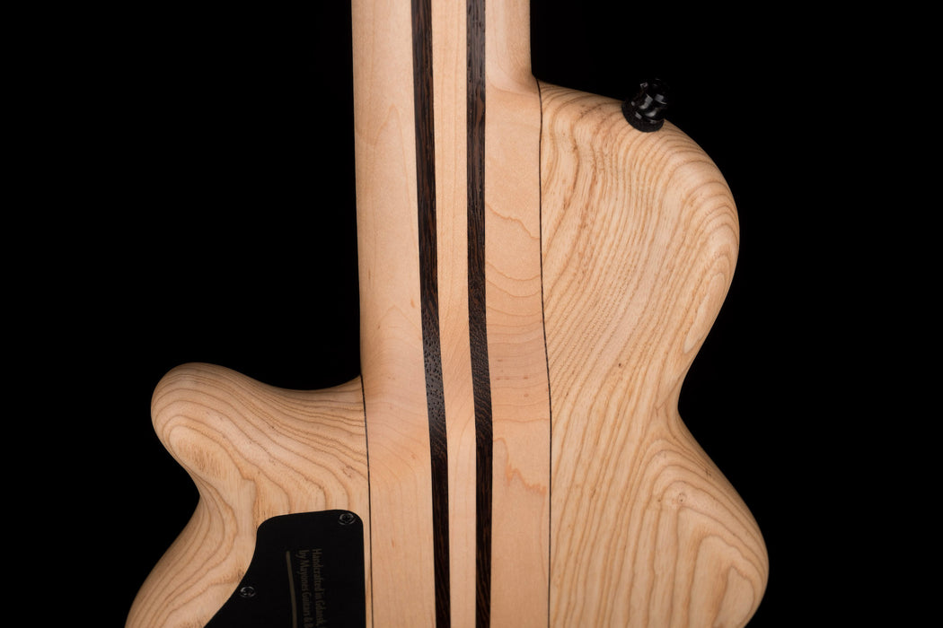 Mayones Cali4 Lined Fretless Bass Buckeye Burl Top Swamp Ash Back Ebony Board w/ Case